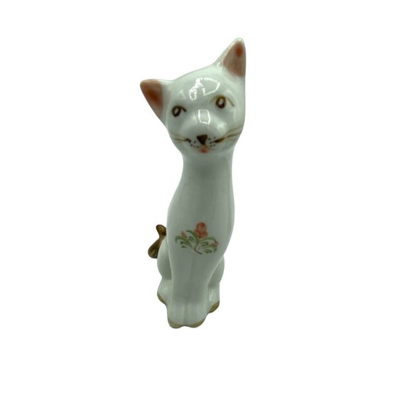 2 Vintage Hand Painted Porcelain Cat Figurines Kittens 6 inches - Picture 3 of 16